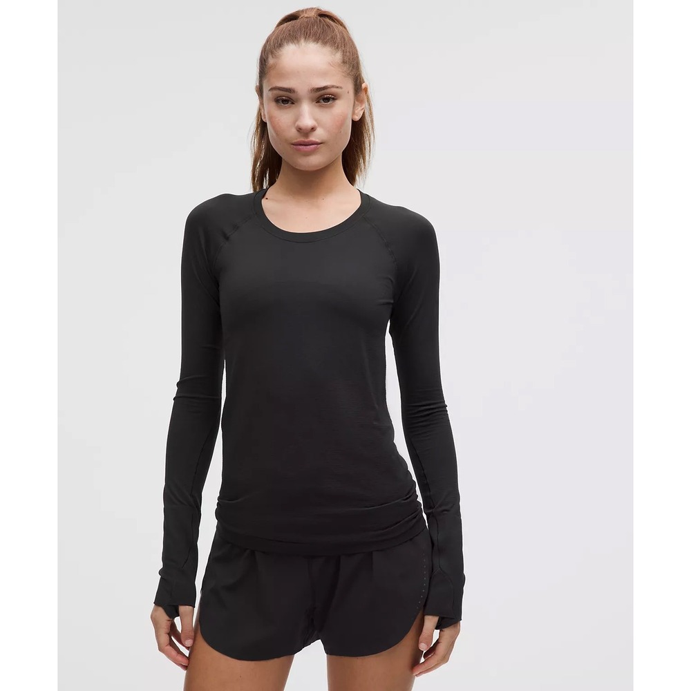 Lululemon Black Swiftly Tech Long Sleeve Shirt Hip Length 14